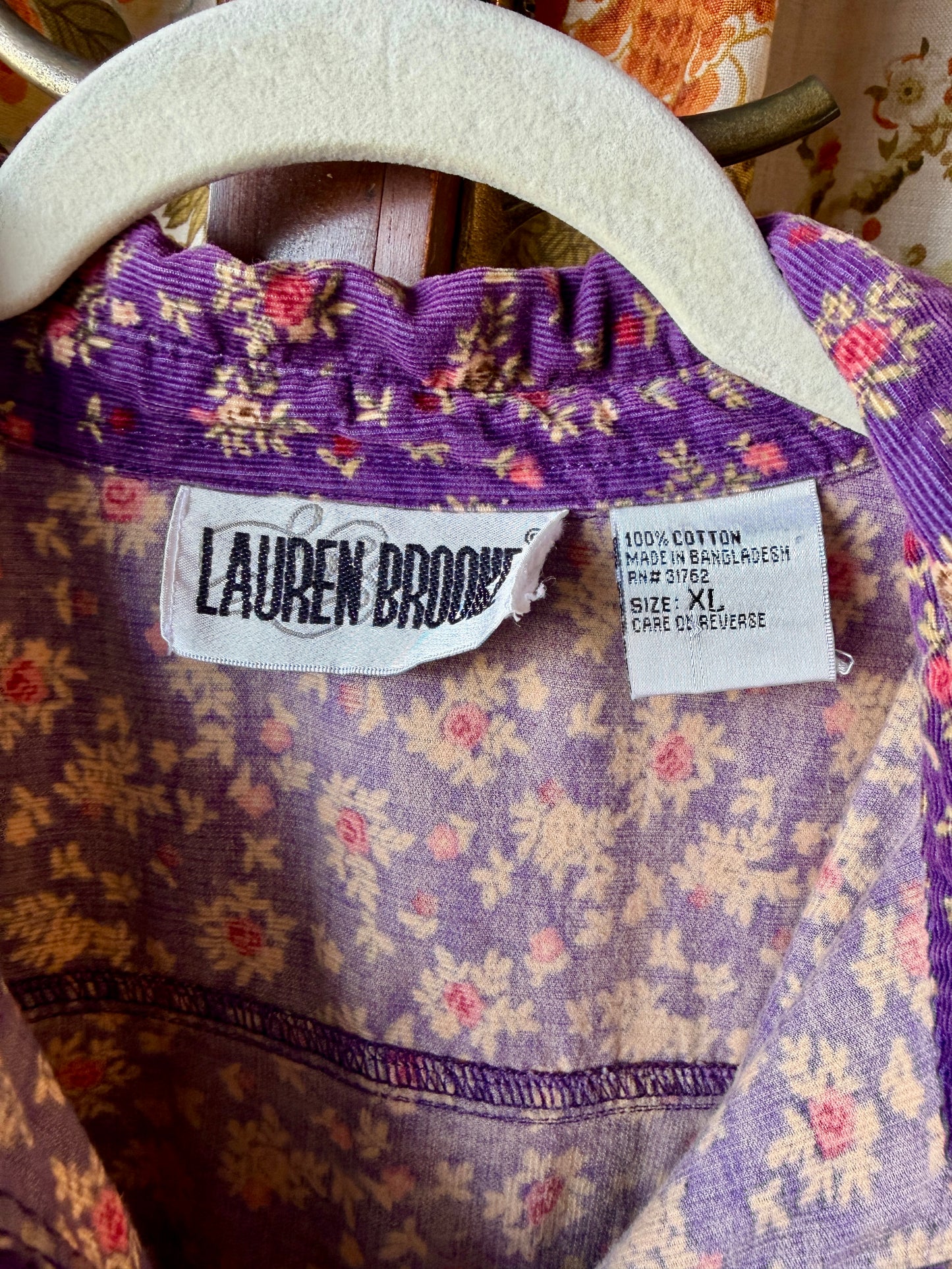 1990’s Floral Cotton Corduroy Shirt | Lauren Brooke
