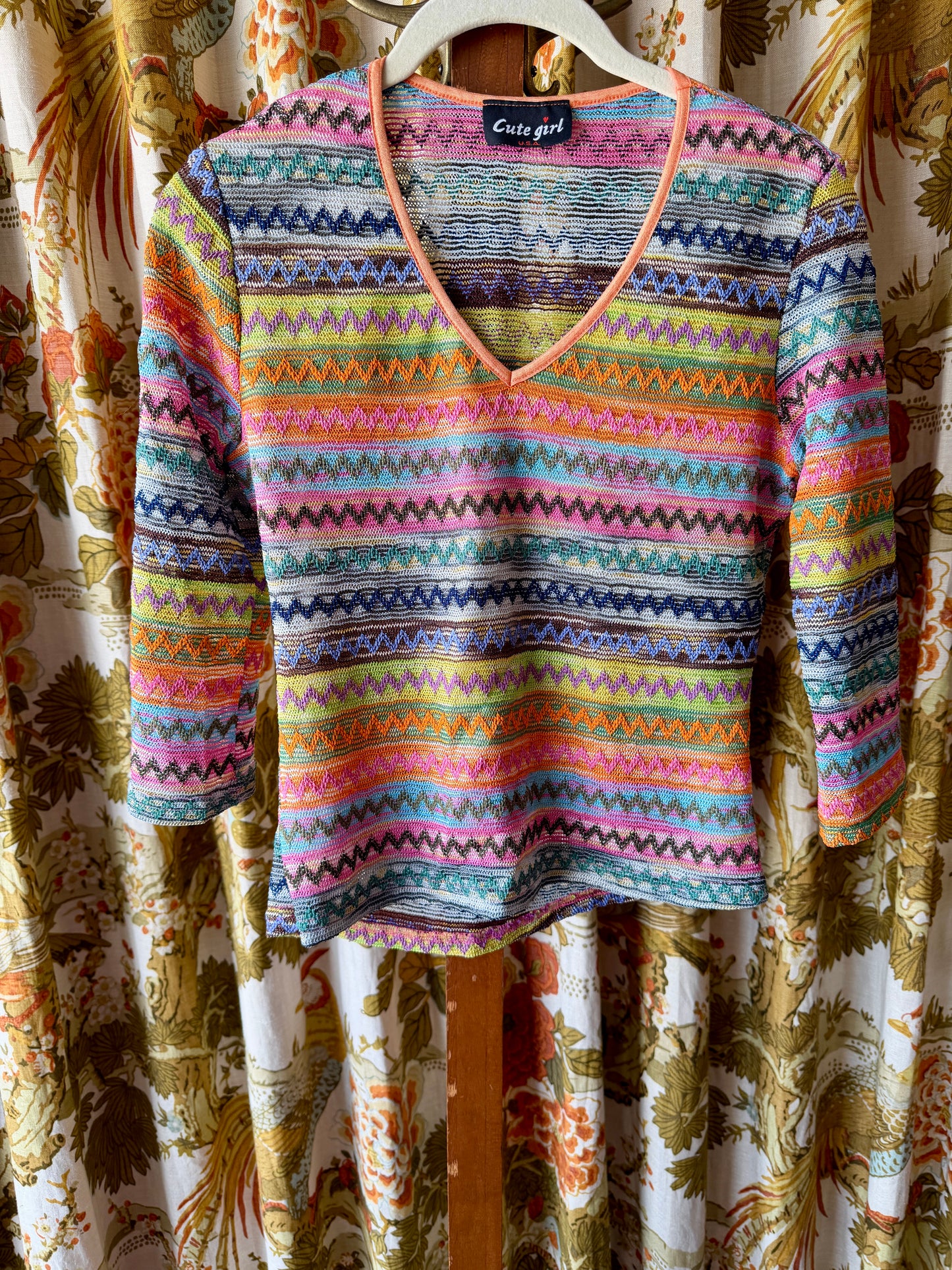 1990's/Y2K Missoni Style Blouse | Cute Girl