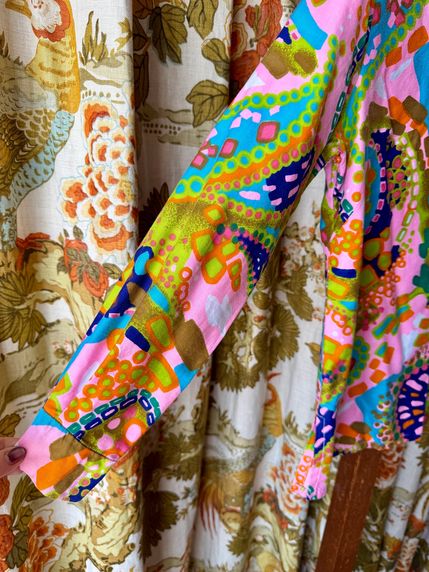 1960's Bright Abstract Blouse