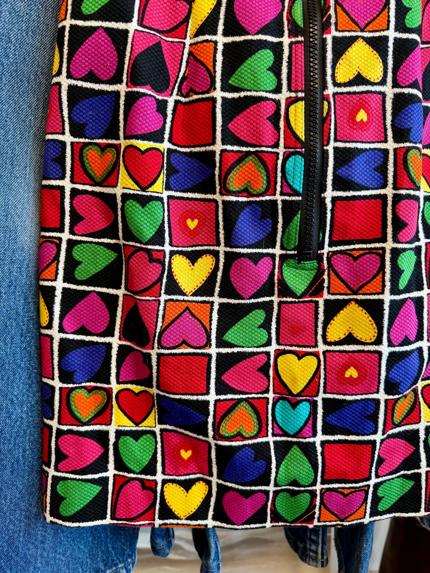 1990's Zip Front Heart Dress | Linda Segal