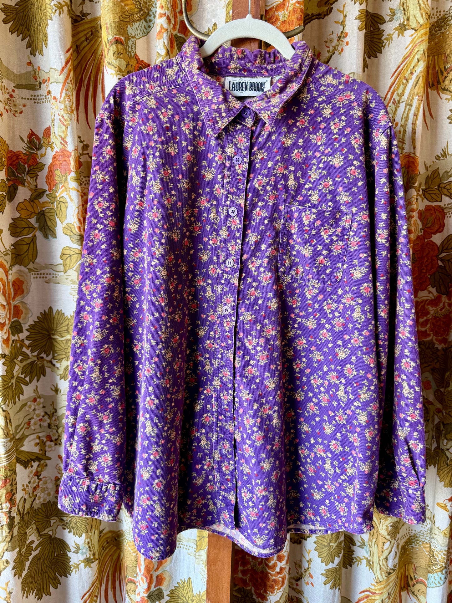 1990’s Floral Cotton Corduroy Shirt | Lauren Brooke