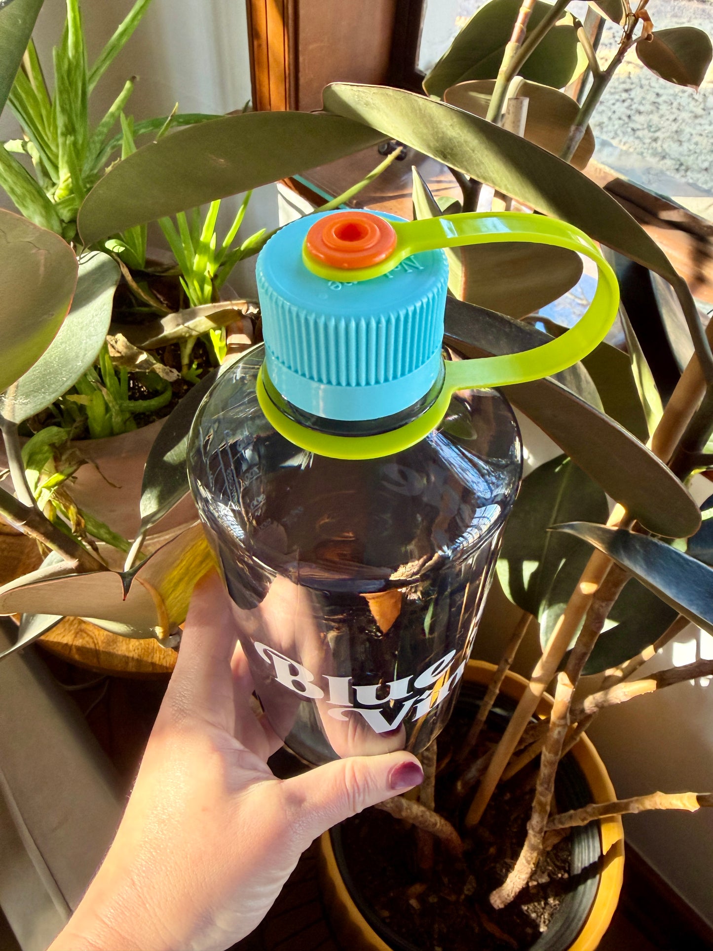 Branded Blue Suede Vintage Water Bottle