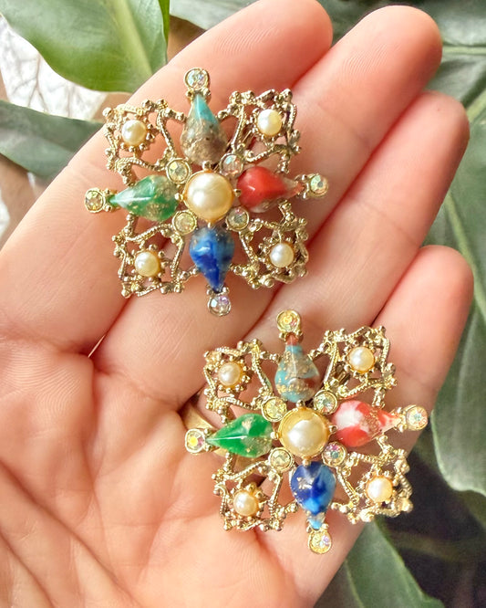 1962 Galaxy Clip On Earrings | Sarah Coventry