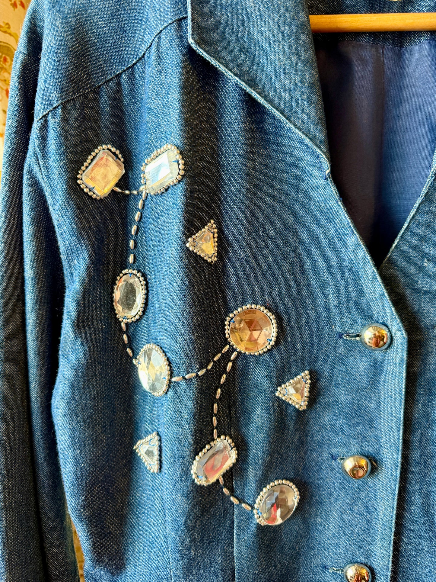 1980's XL Rhinestone Denim Jacket | Adam Douglass