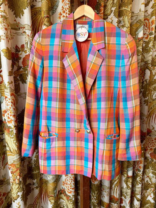 1980's Neon Madras Blazer | Lilli Ann Collections