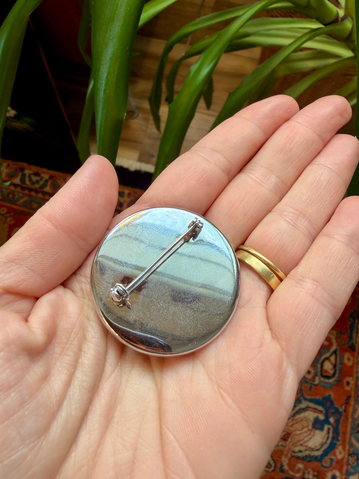 Vintage Japanese Amita Damascene Brooch