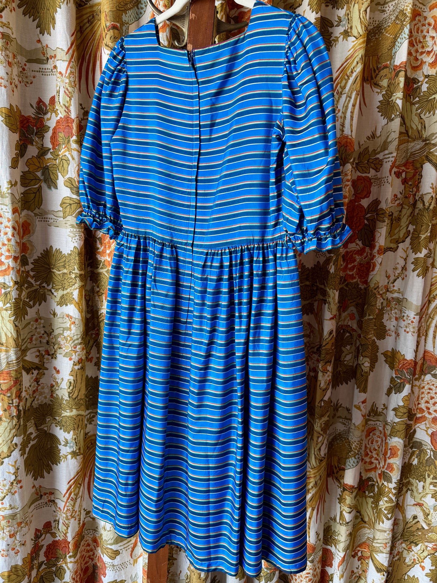 1980's Blue Striped Acetate Dress | Neiman Marcus