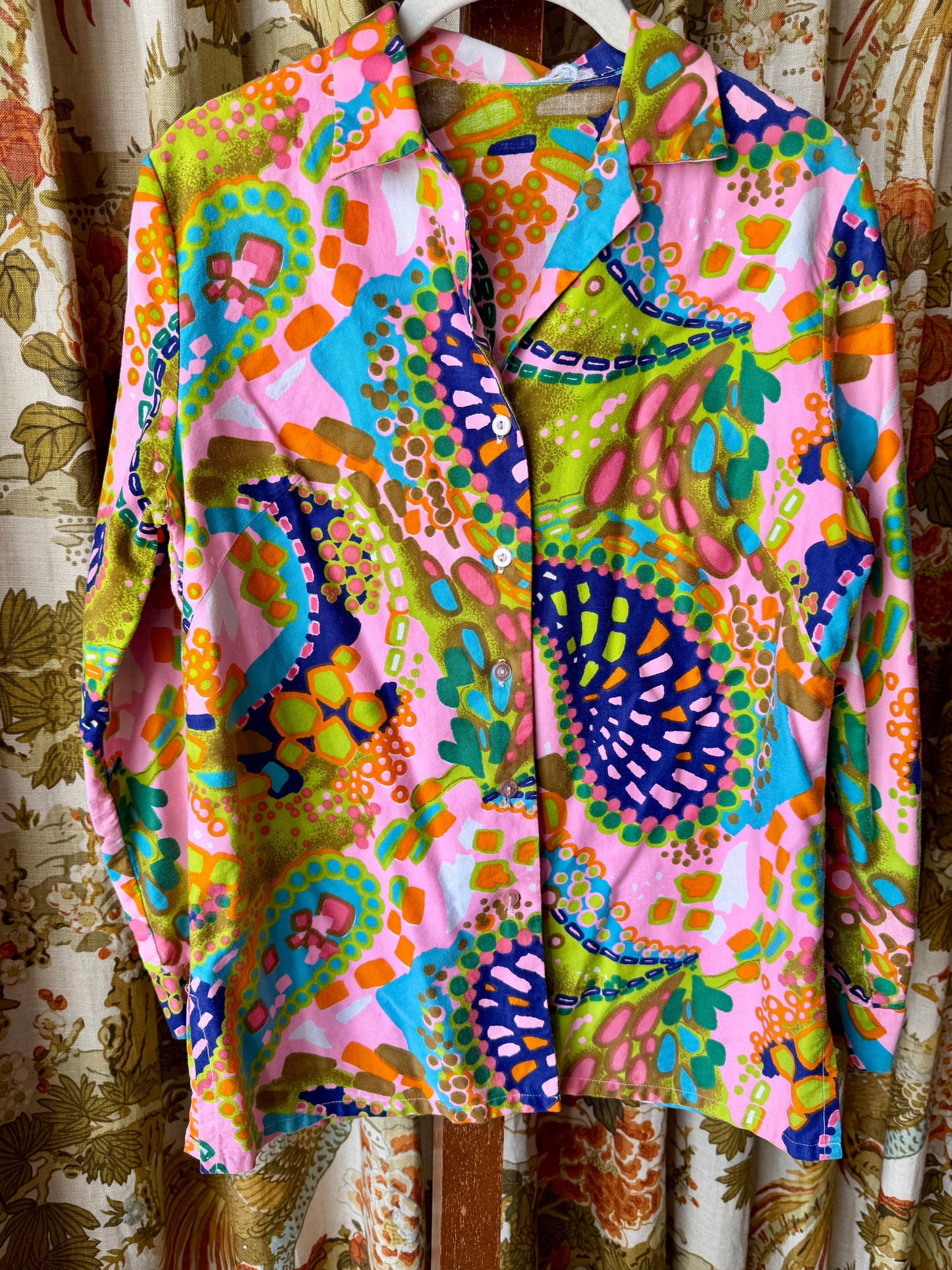 1960's Bright Abstract Blouse