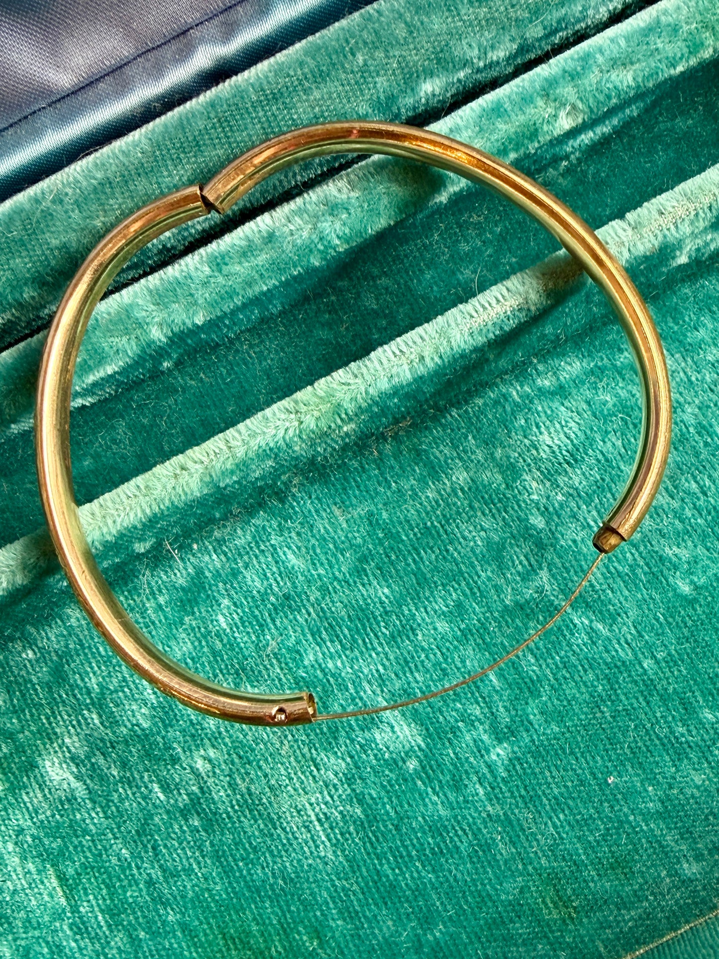 Antique Thin Gold-Filled Dogwood Etched Bangle