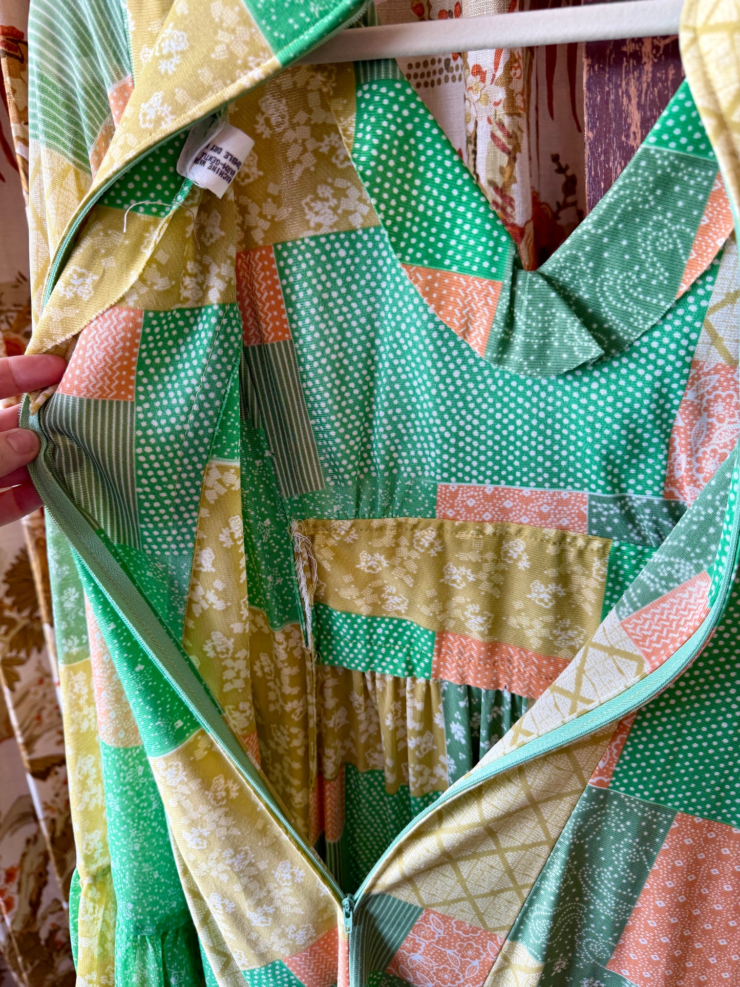 1970's "Patchwork" Angel Wing Dress
