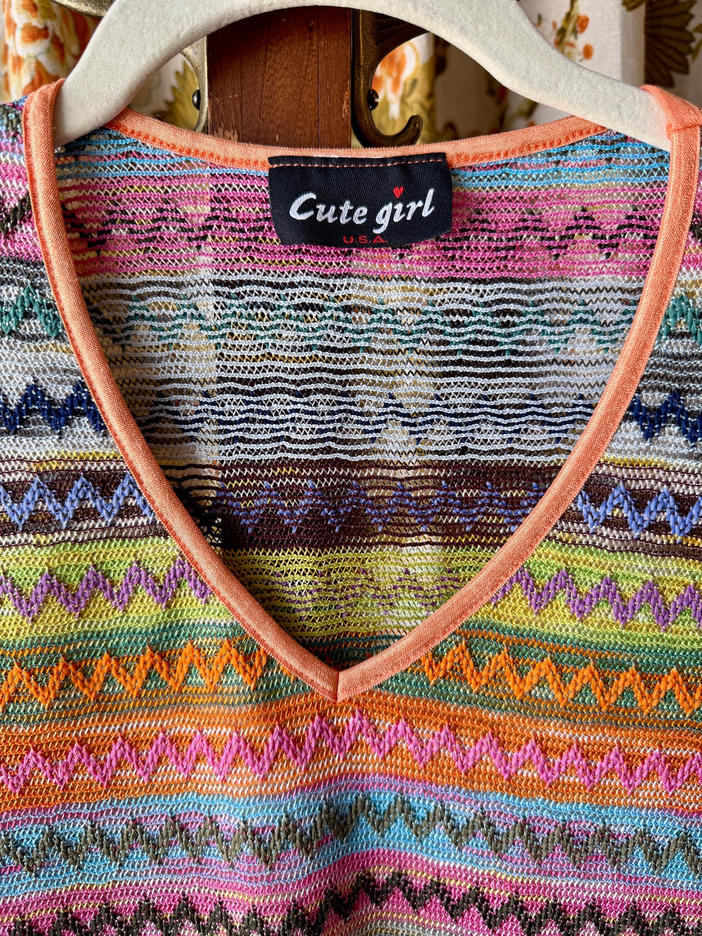 1990's/Y2K Missoni Style Blouse | Cute Girl