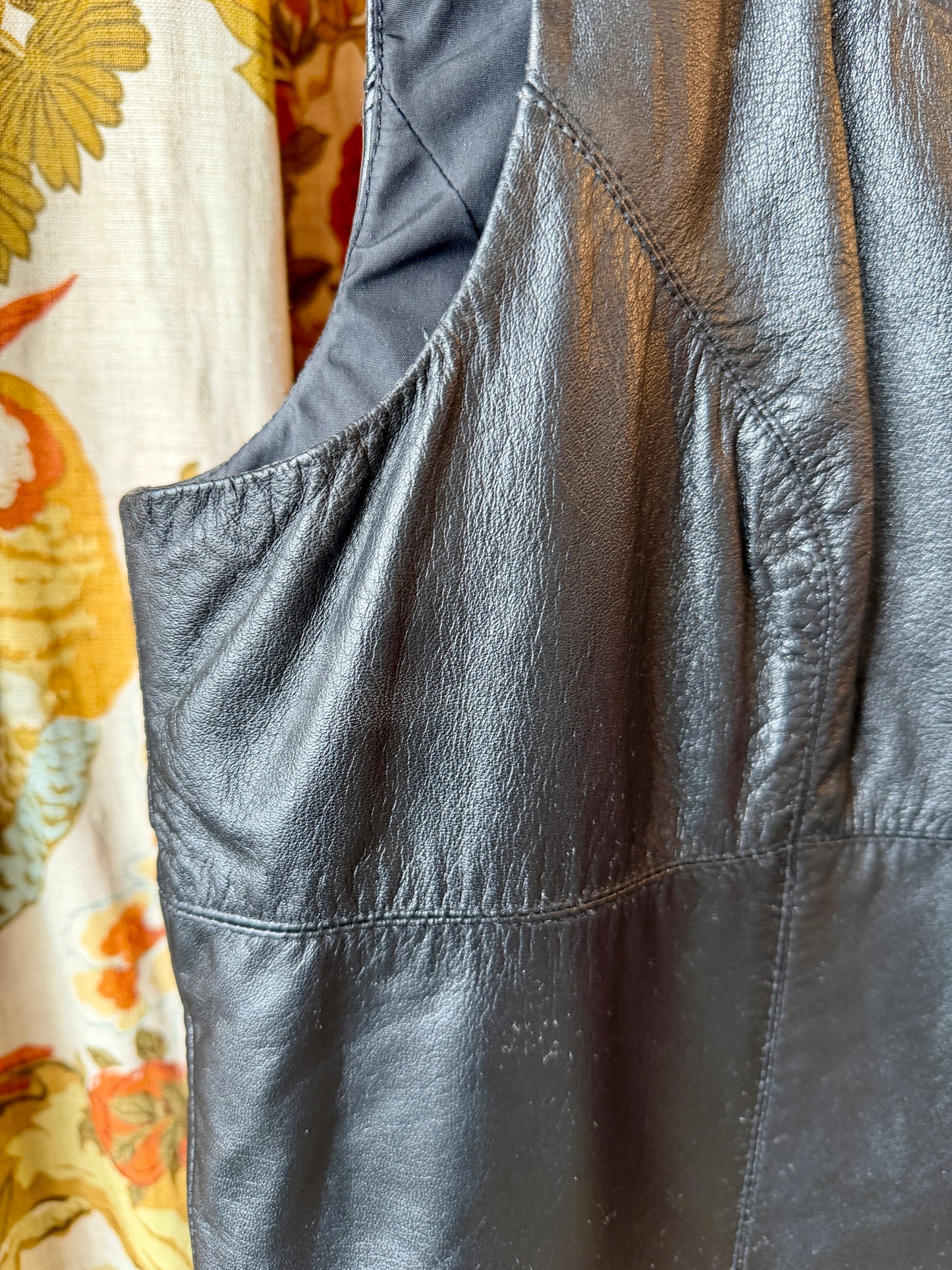 1990’s Square Neck Leather Sheath Dress | Spencer Jeremy