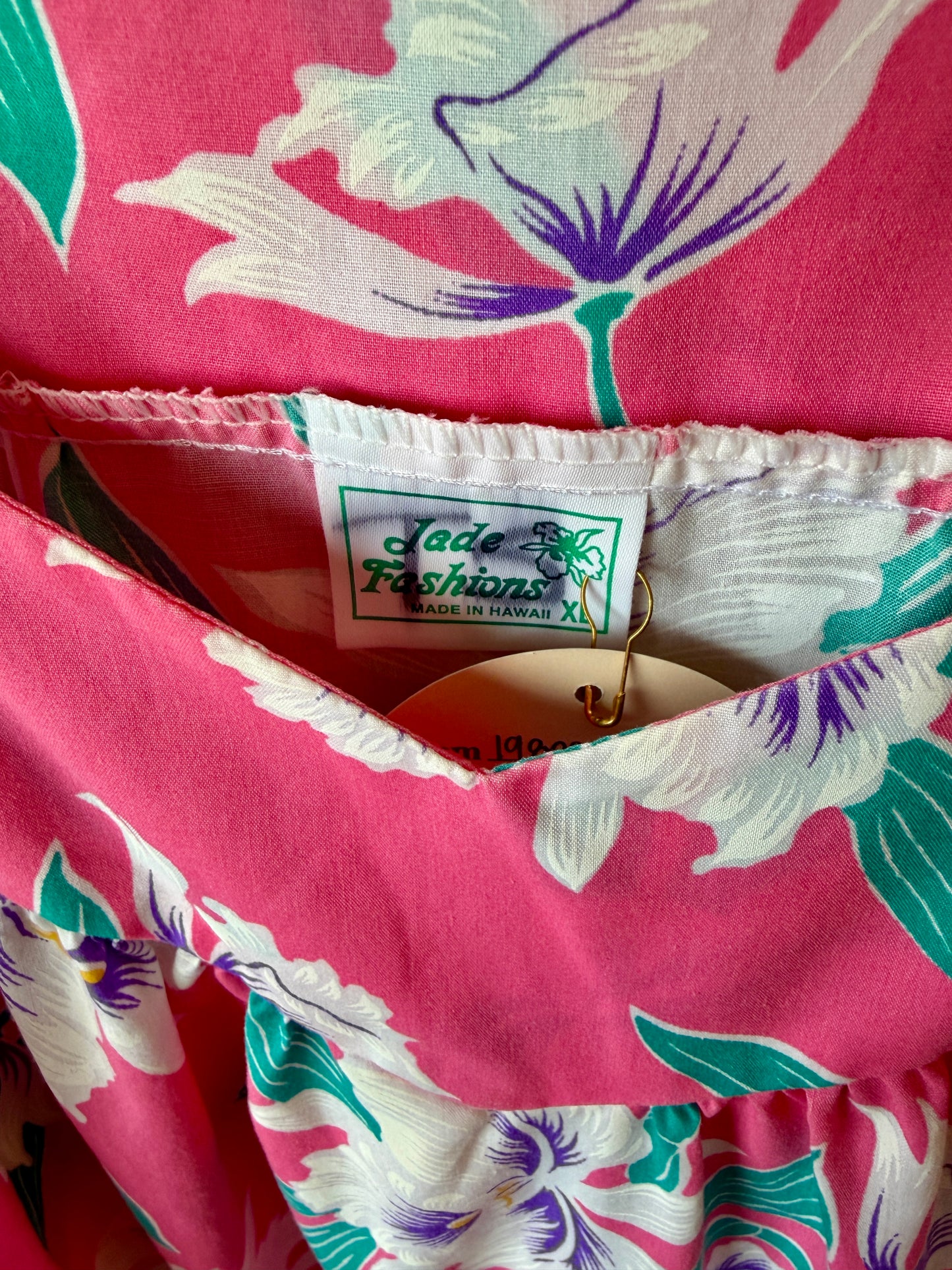 1980's/90's Pink Hawaiian Mumu Dress | Jade Fashions