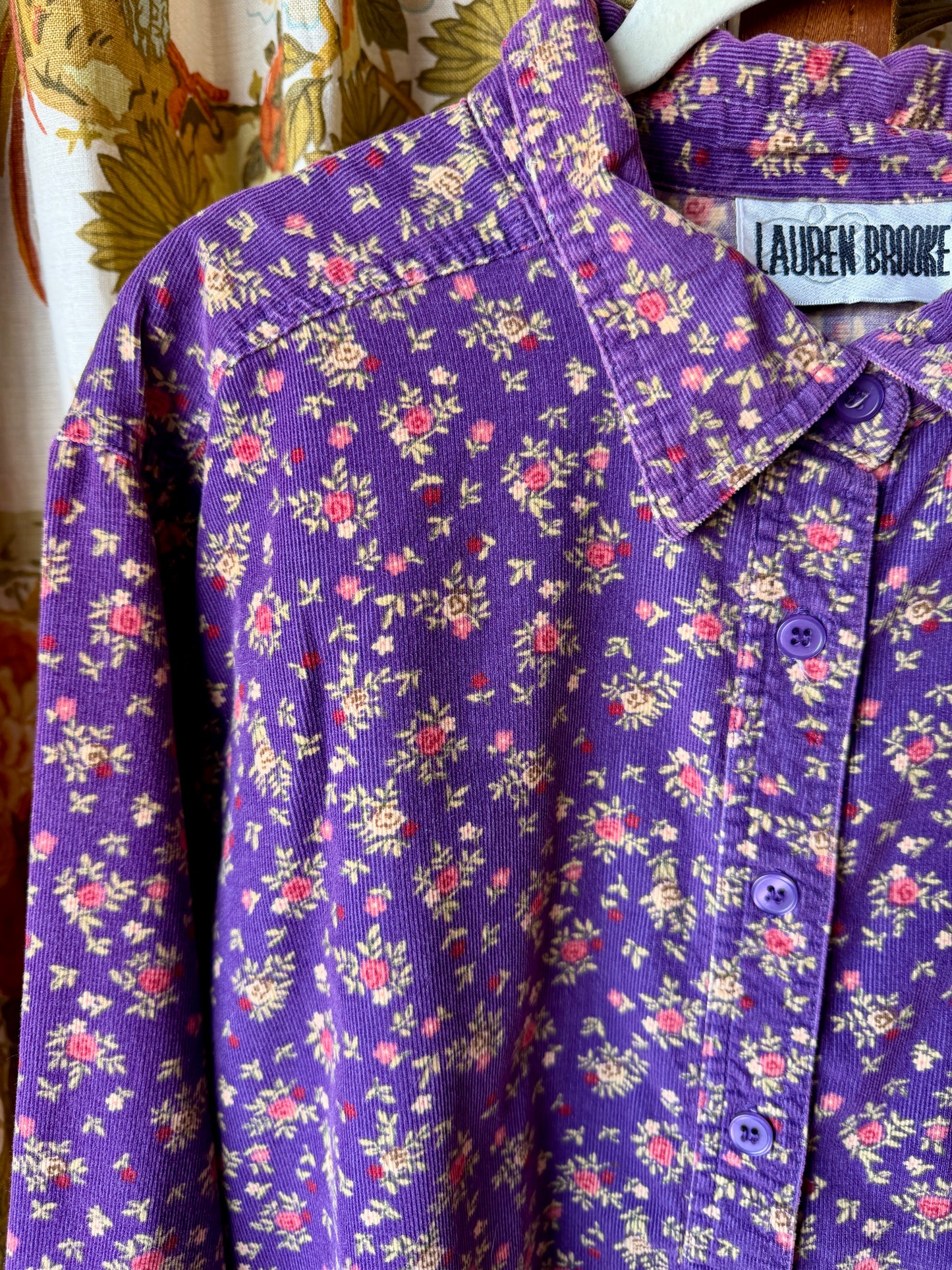 1990’s Floral Cotton Corduroy Shirt | Lauren Brooke