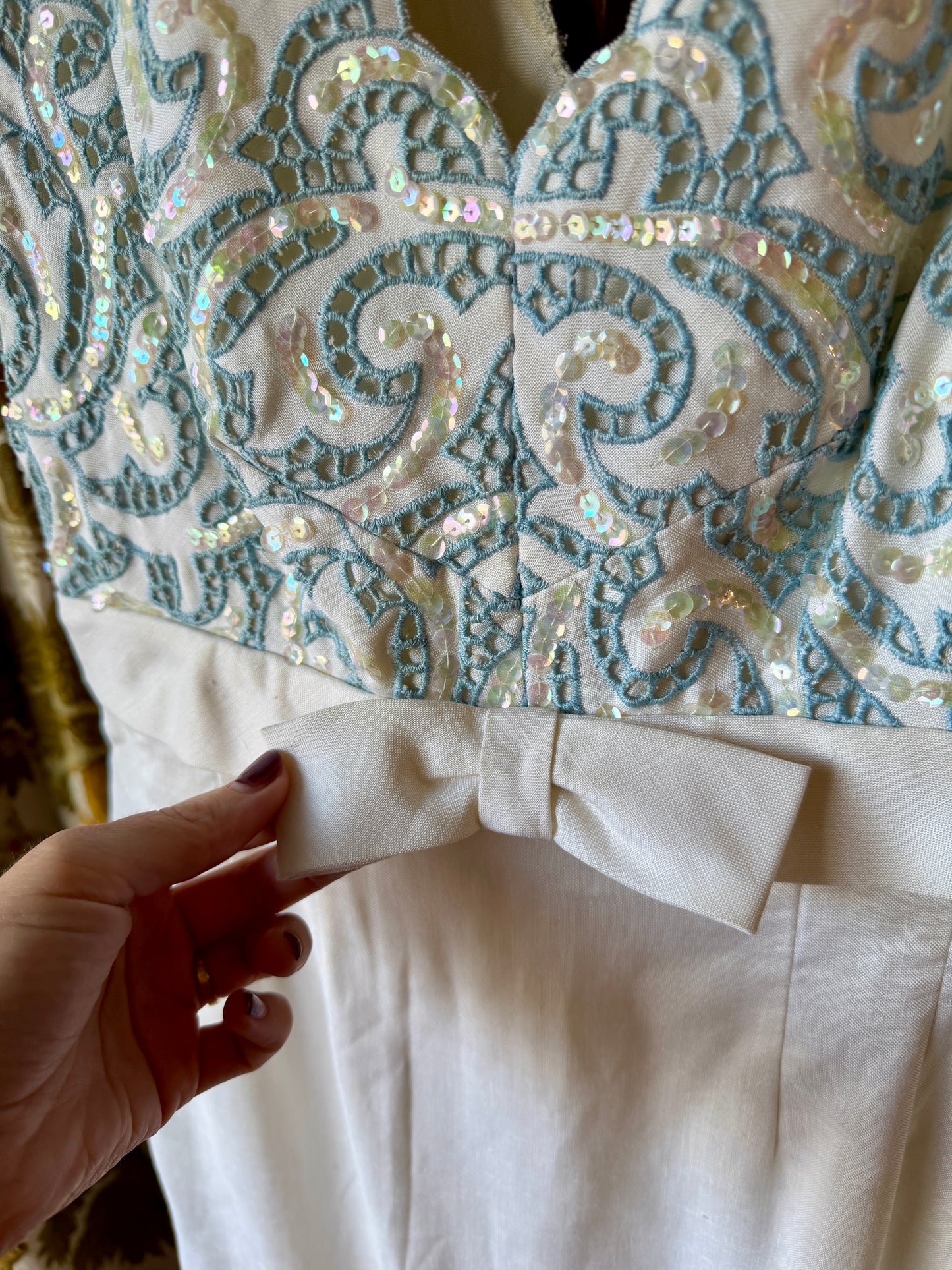 1960's Sequin Top Wiggle Dress | Parnes Feinstein