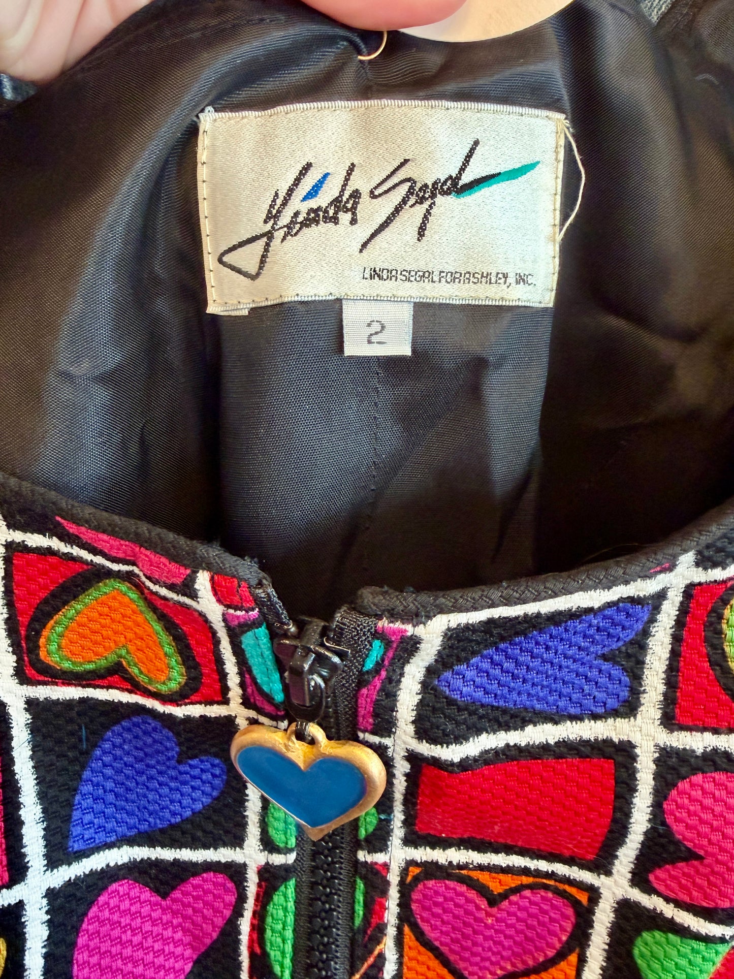 1990's Zip Front Heart Dress | Linda Segal