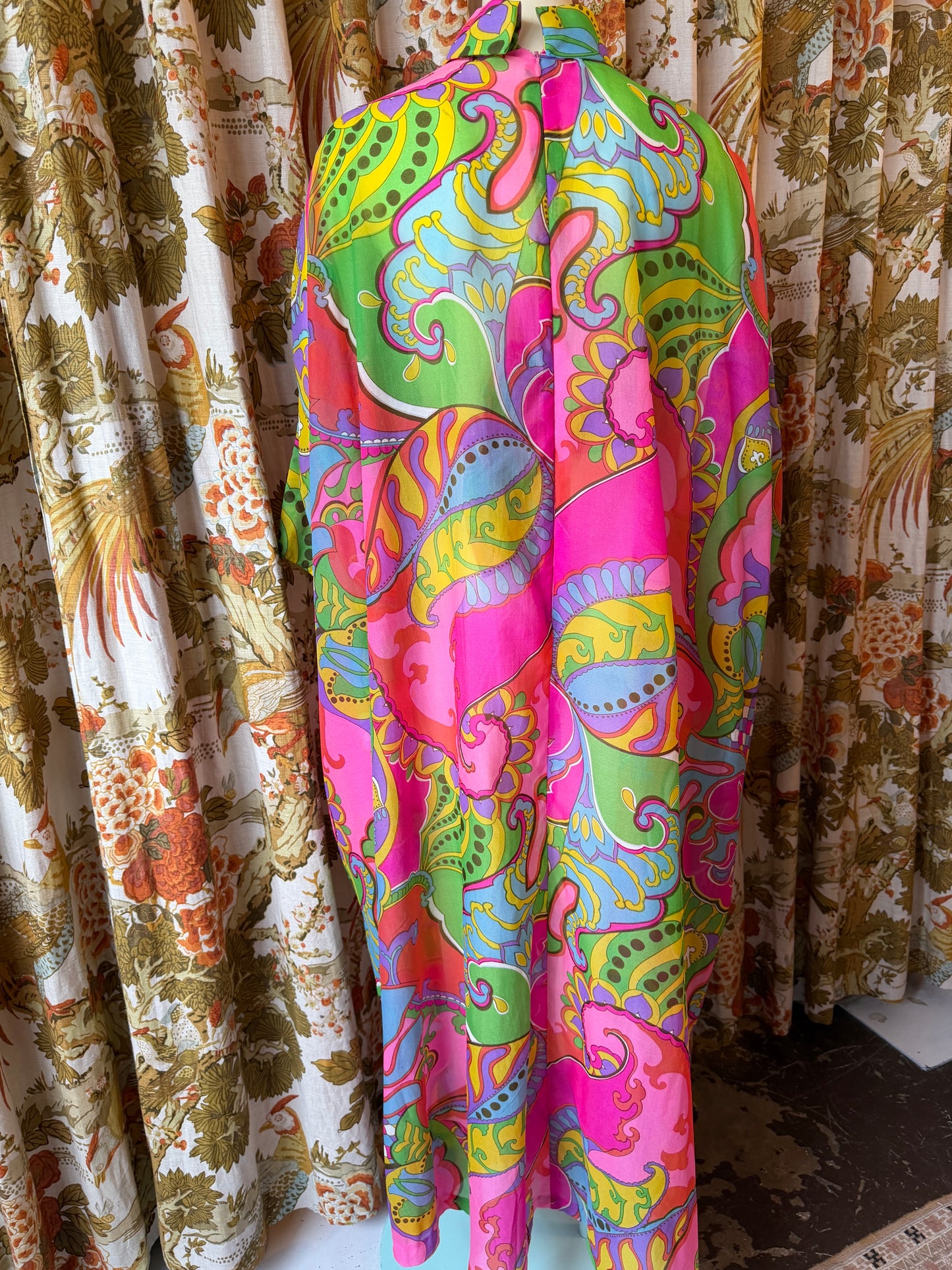 1960's Psychedelic Chiffon Caftan AS IS