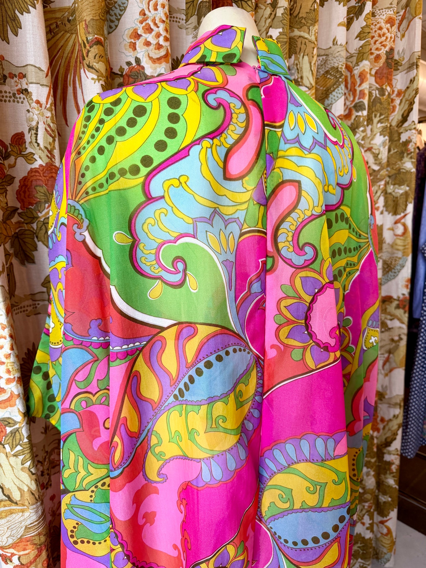 1960's Psychedelic Chiffon Caftan AS IS
