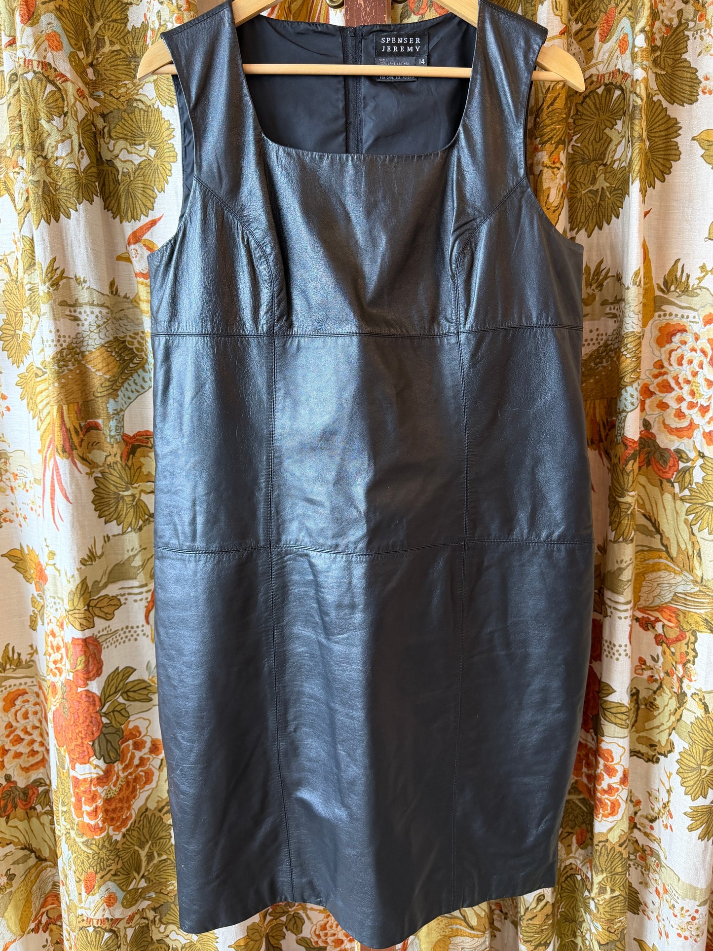 1990’s Square Neck Leather Sheath Dress | Spencer Jeremy