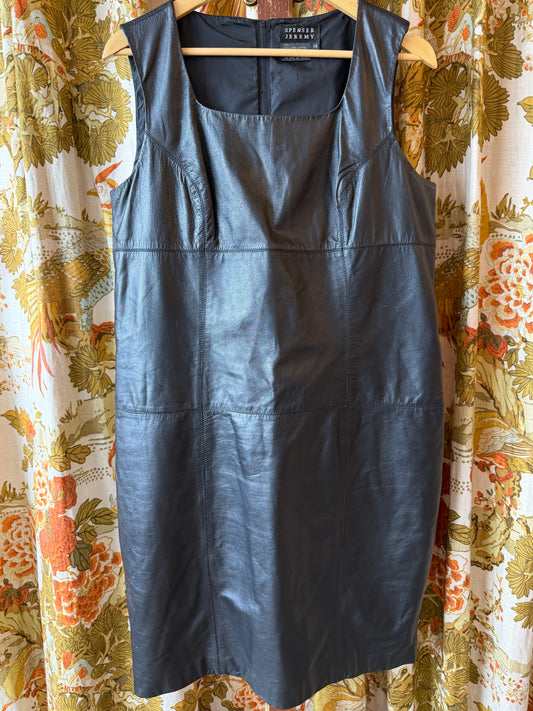 1990’s Square Neck Leather Sheath Dress | Spencer Jeremy