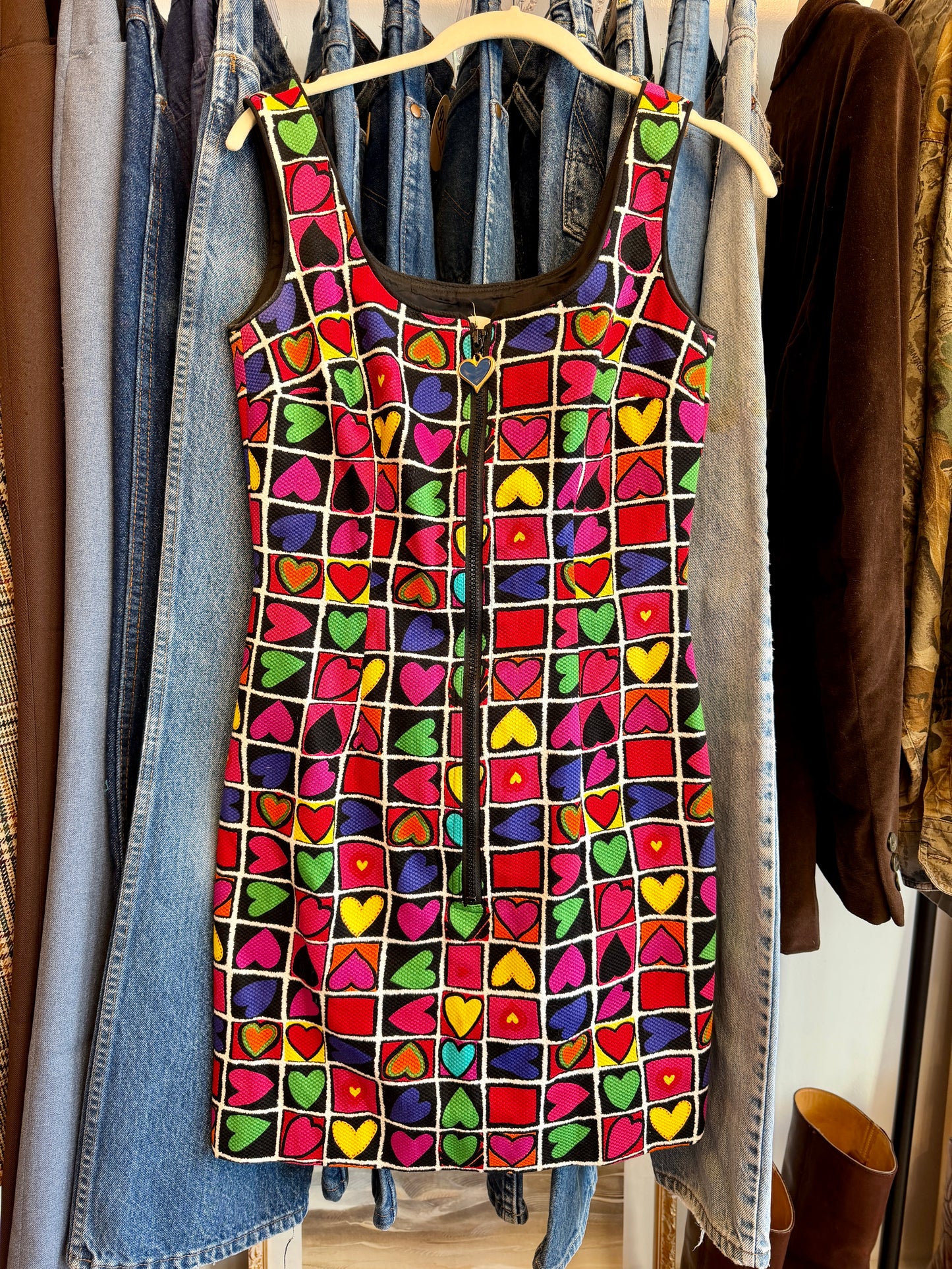 1990's Zip Front Heart Dress | Linda Segal