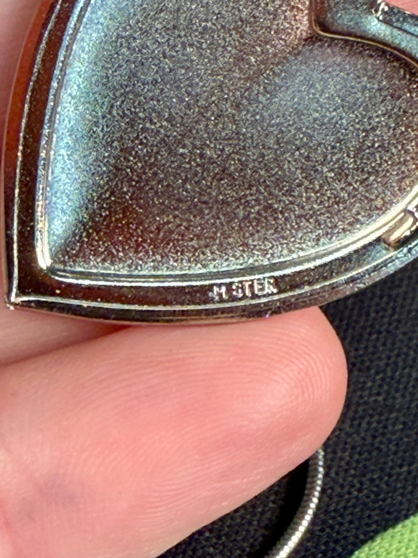 Vintage Sterling Silver Etched Heart Locket Necklace