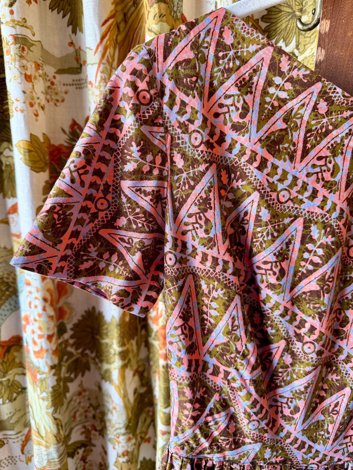 1960’s Handmade Pink Batik-Style Day Dress