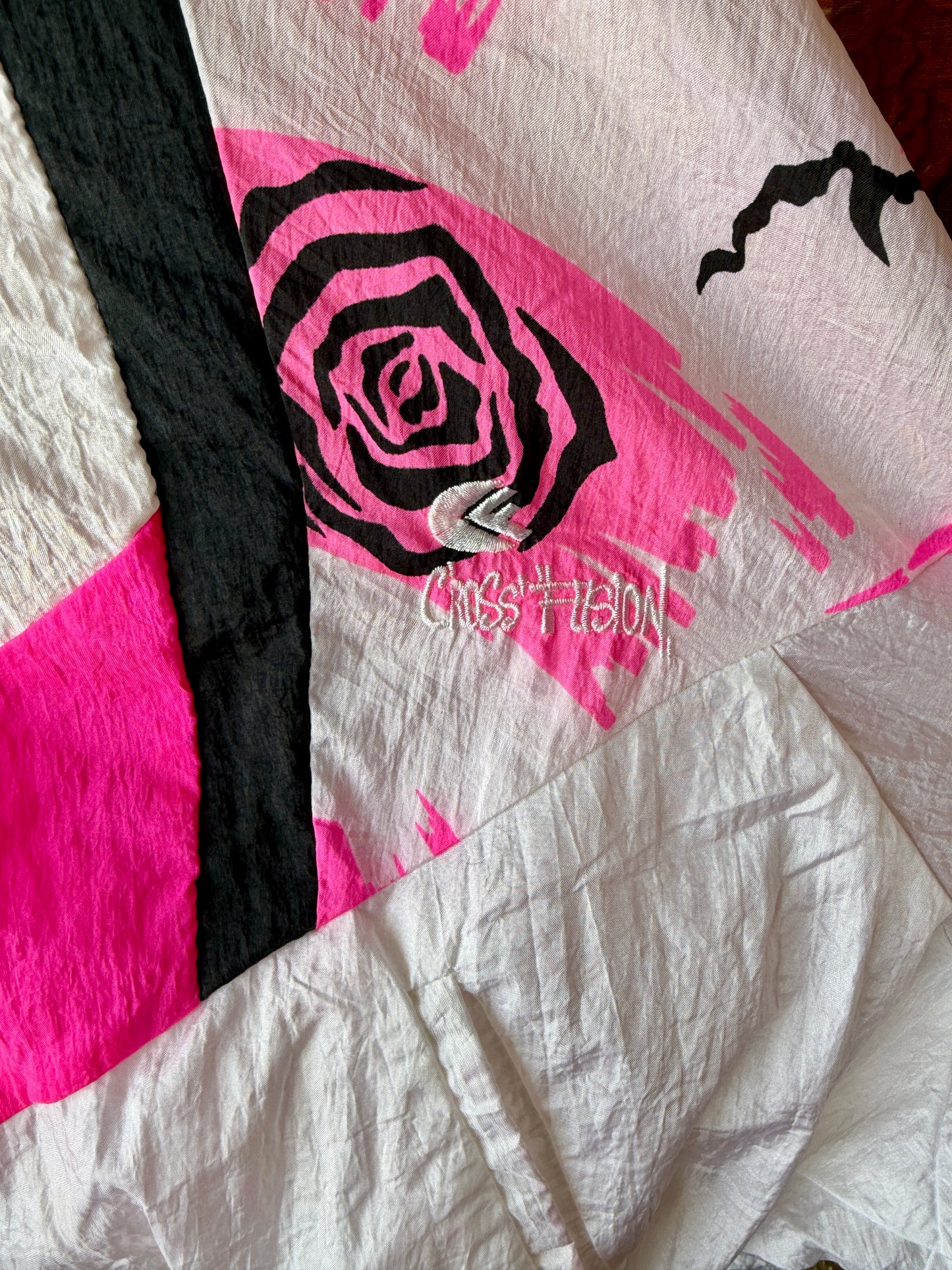 1990's Neon Pink Rose Windbreaker | Cross Fusion