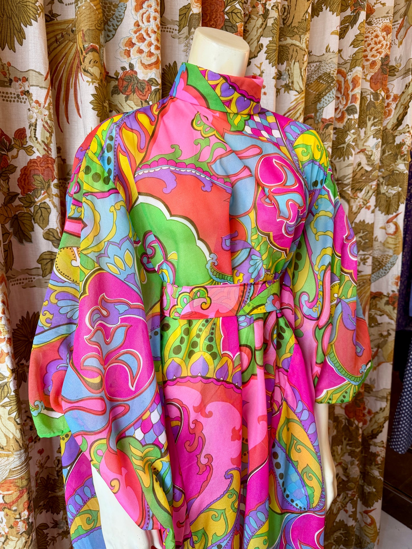1960's Psychedelic Chiffon Caftan AS IS