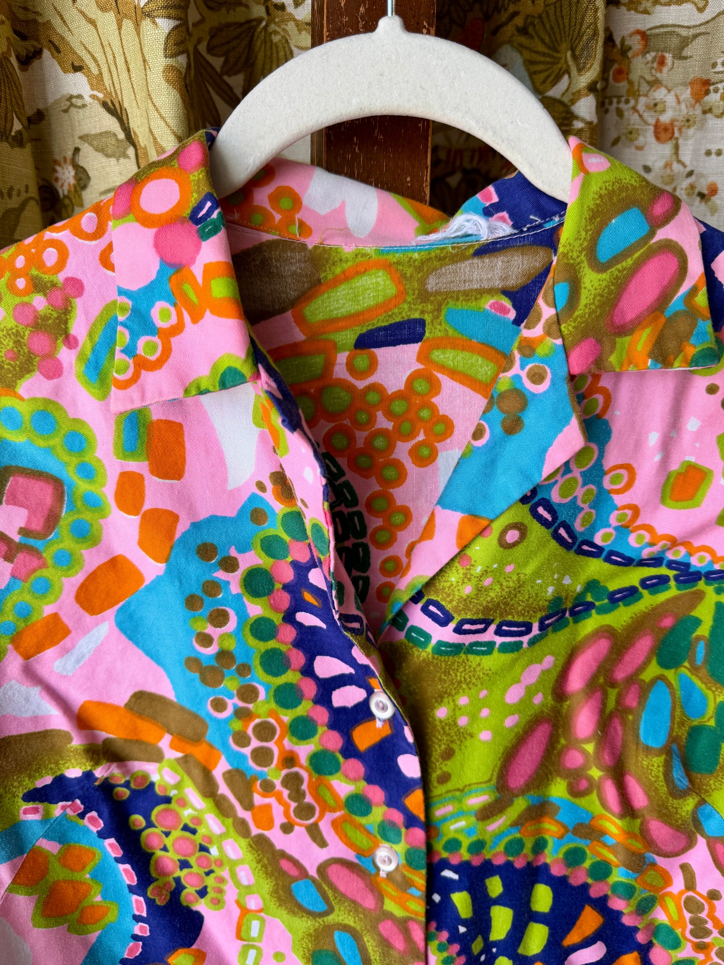 1960's Bright Abstract Blouse