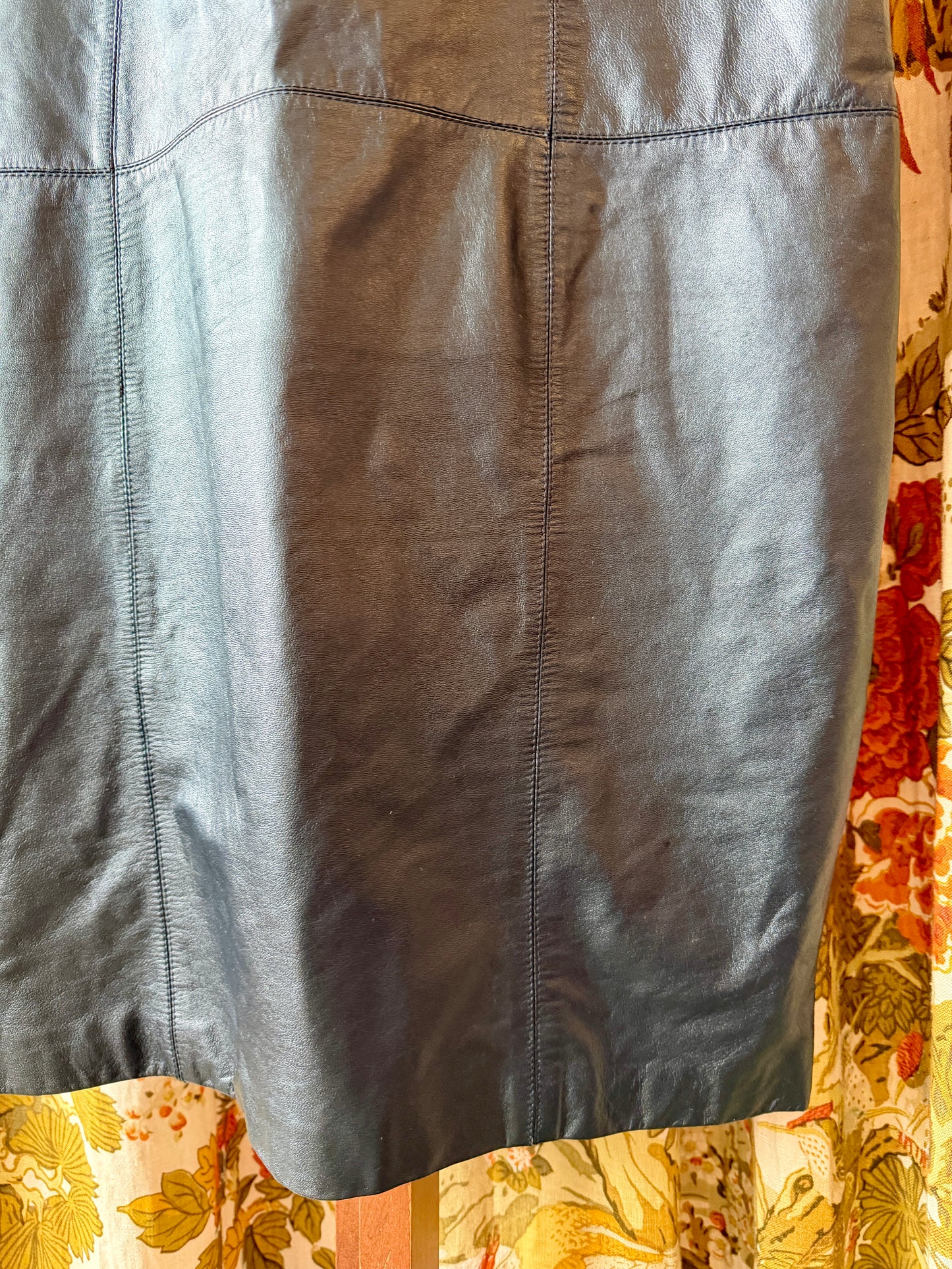 1990’s Square Neck Leather Sheath Dress | Spencer Jeremy