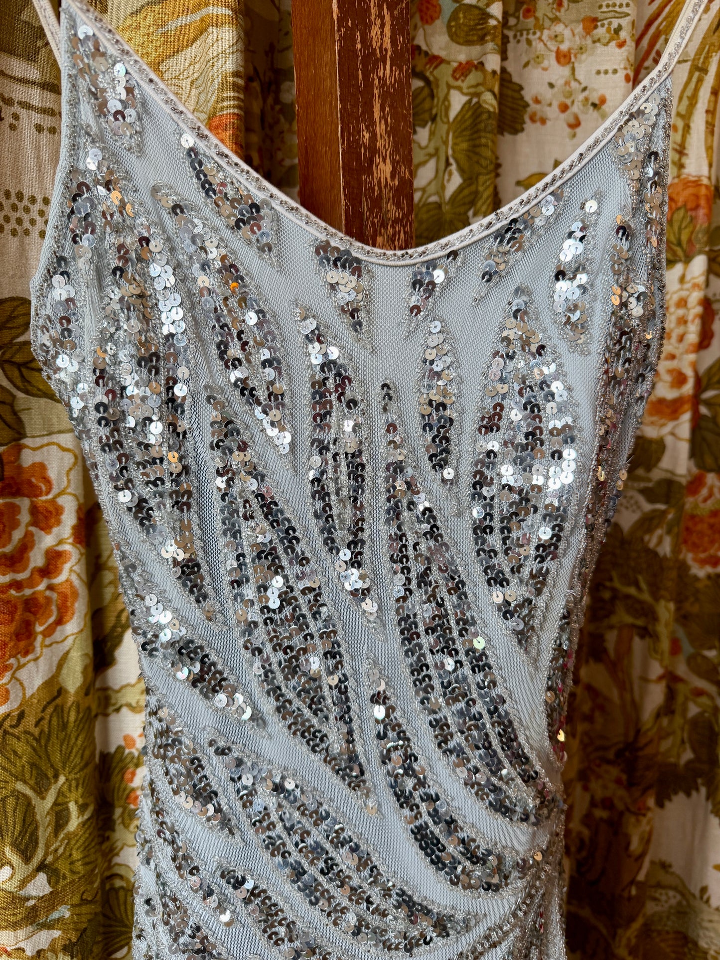 Y2K Silver Sequin Dress | Caché