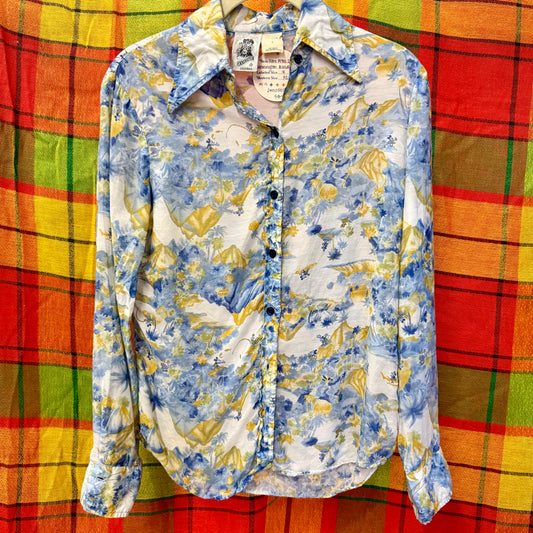 1970's Mickey Mouse Dagger Collar Blouse | Kennington LTD California