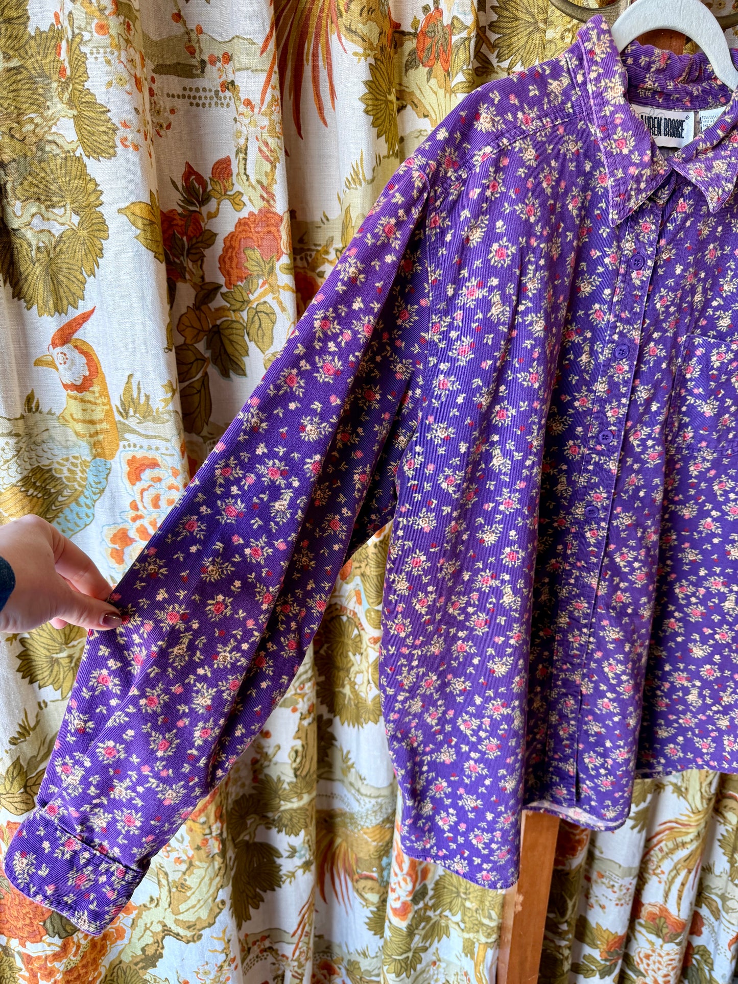 1990’s Floral Cotton Corduroy Shirt | Lauren Brooke