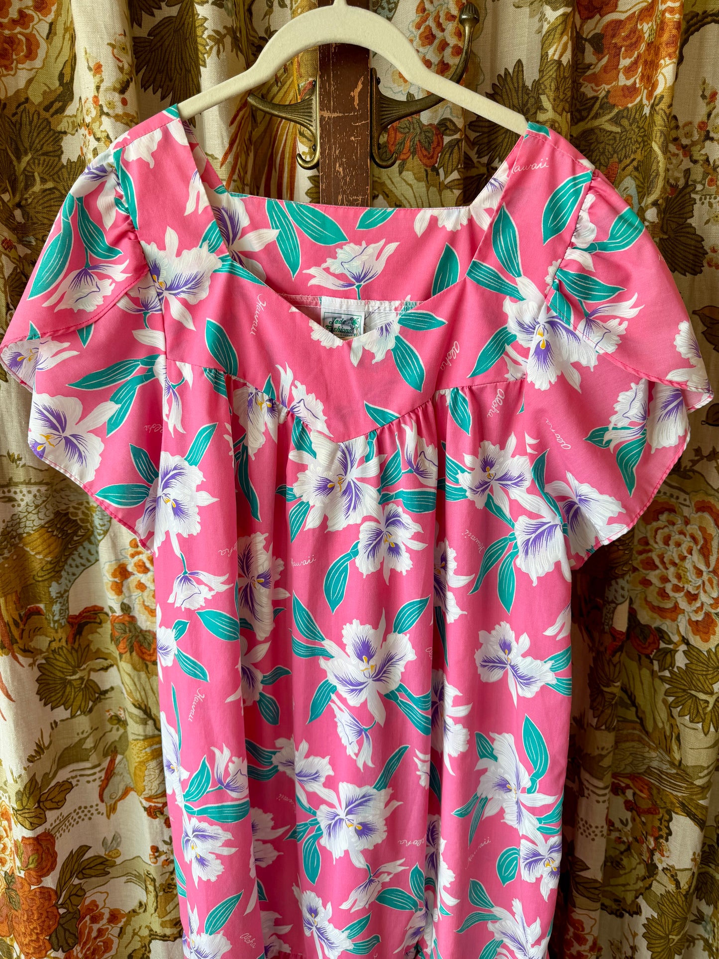 1980's/90's Pink Hawaiian Mumu Dress | Jade Fashions