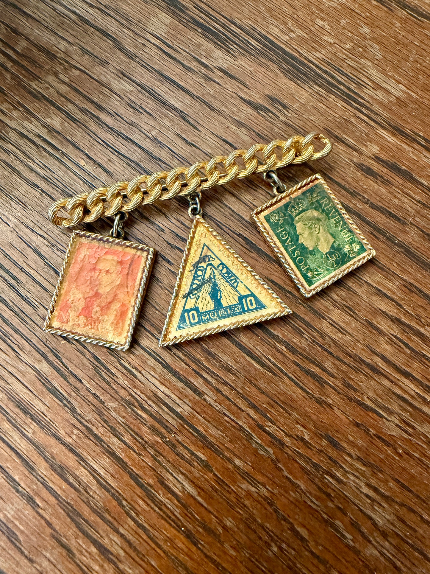 Postage Stamp Brooch