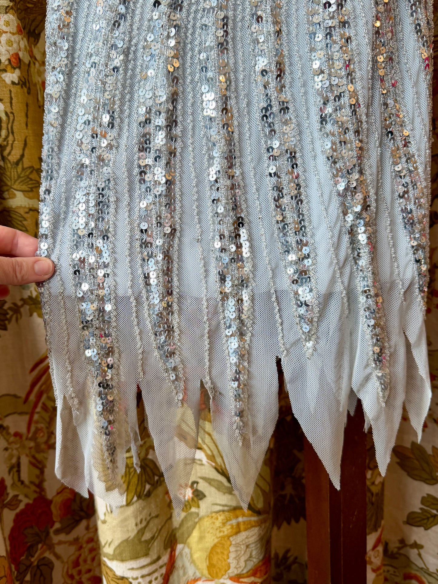 Y2K Silver Sequin Dress | Caché