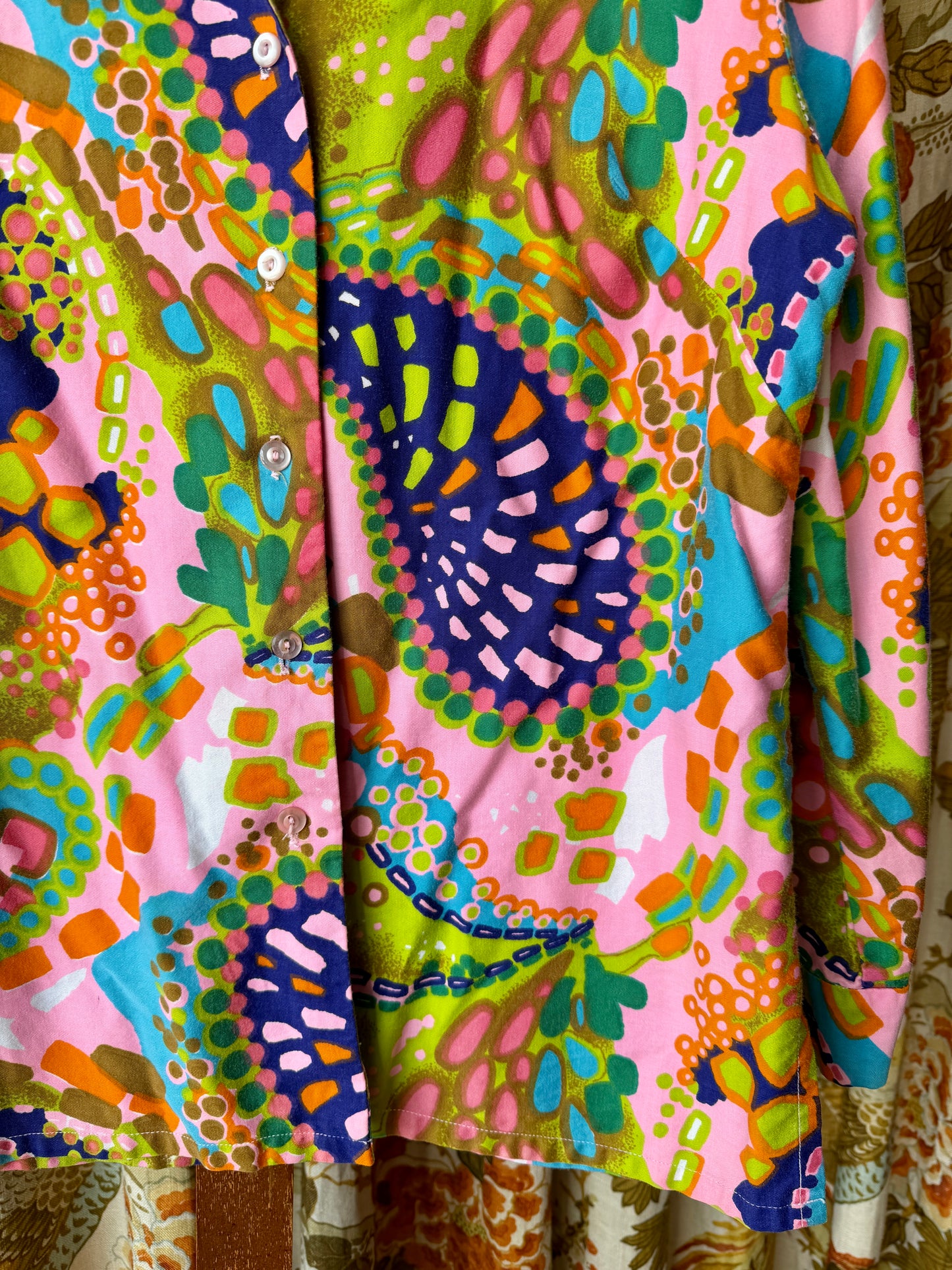 1960's Bright Abstract Blouse
