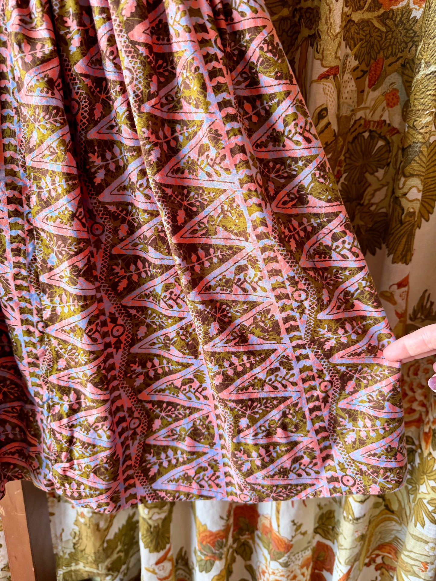 1960’s Handmade Pink Batik-Style Day Dress