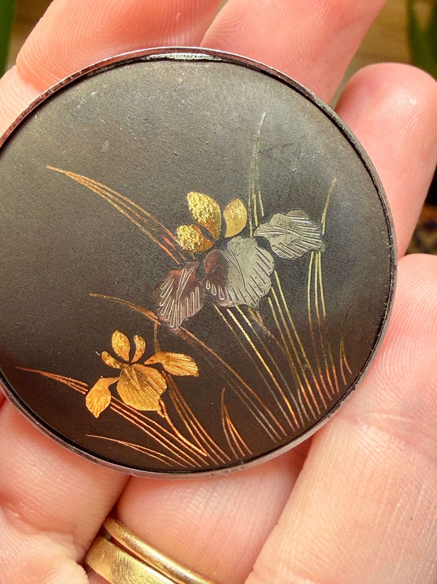 Vintage Japanese Amita Damascene Brooch