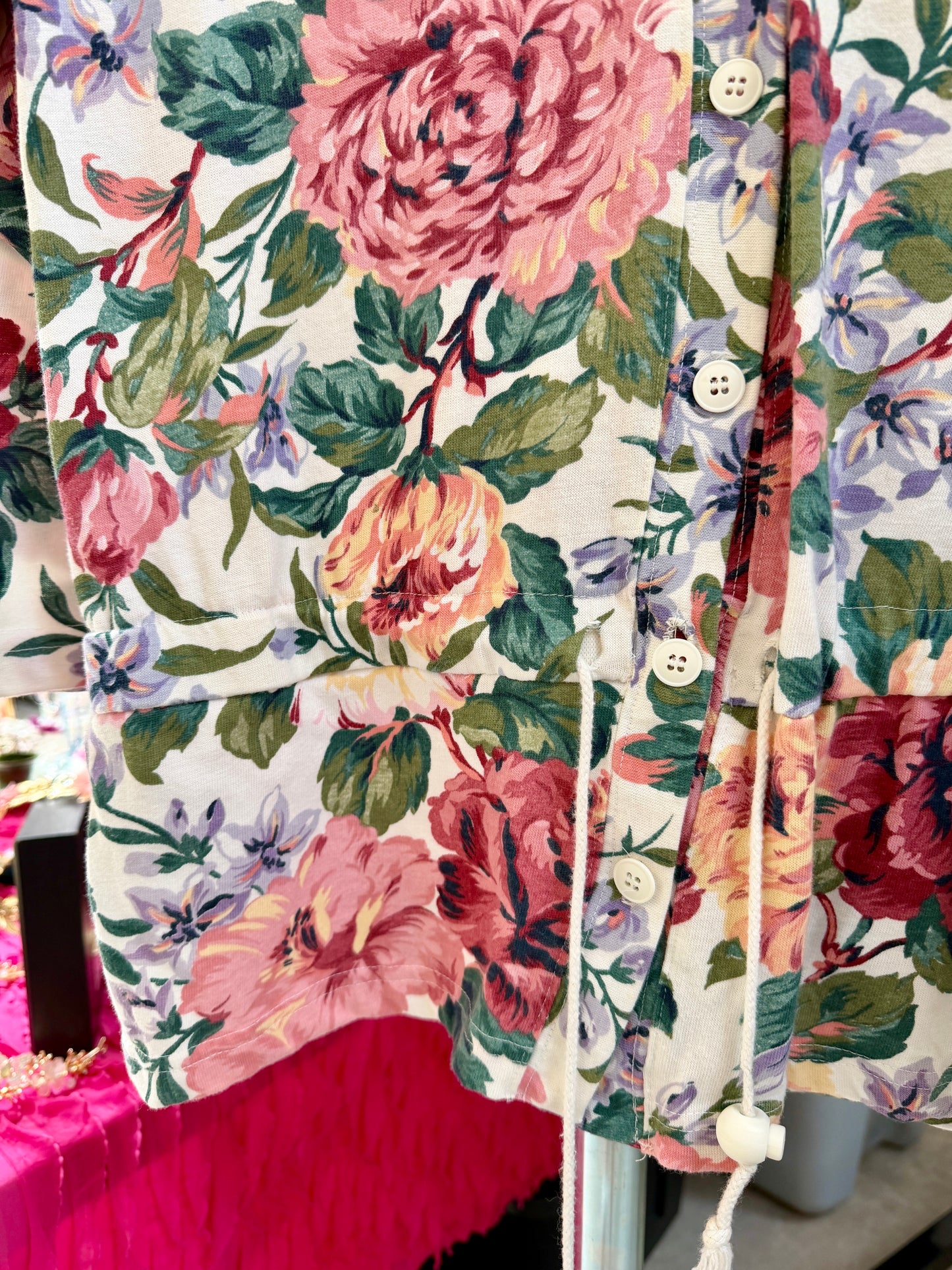 1990's Floral Drawstring Cardigan | Camp Anderson California