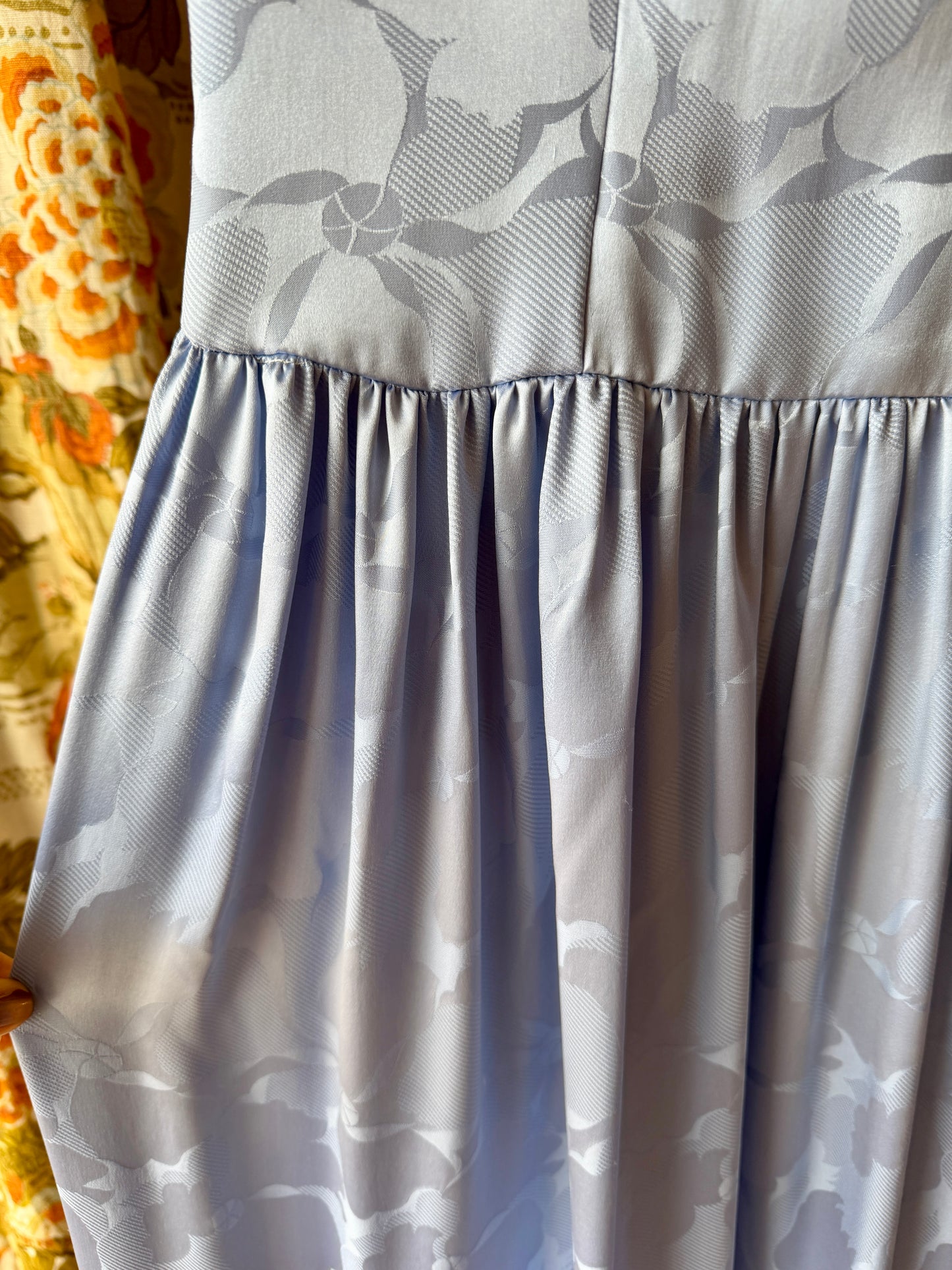 1960's Periwinkle Floral Bow Back Dress
