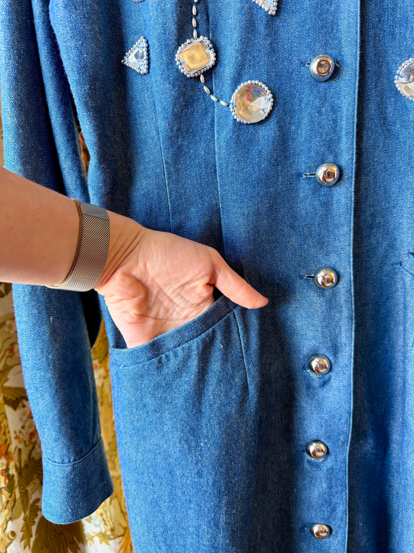 1980's XL Rhinestone Denim Jacket | Adam Douglass