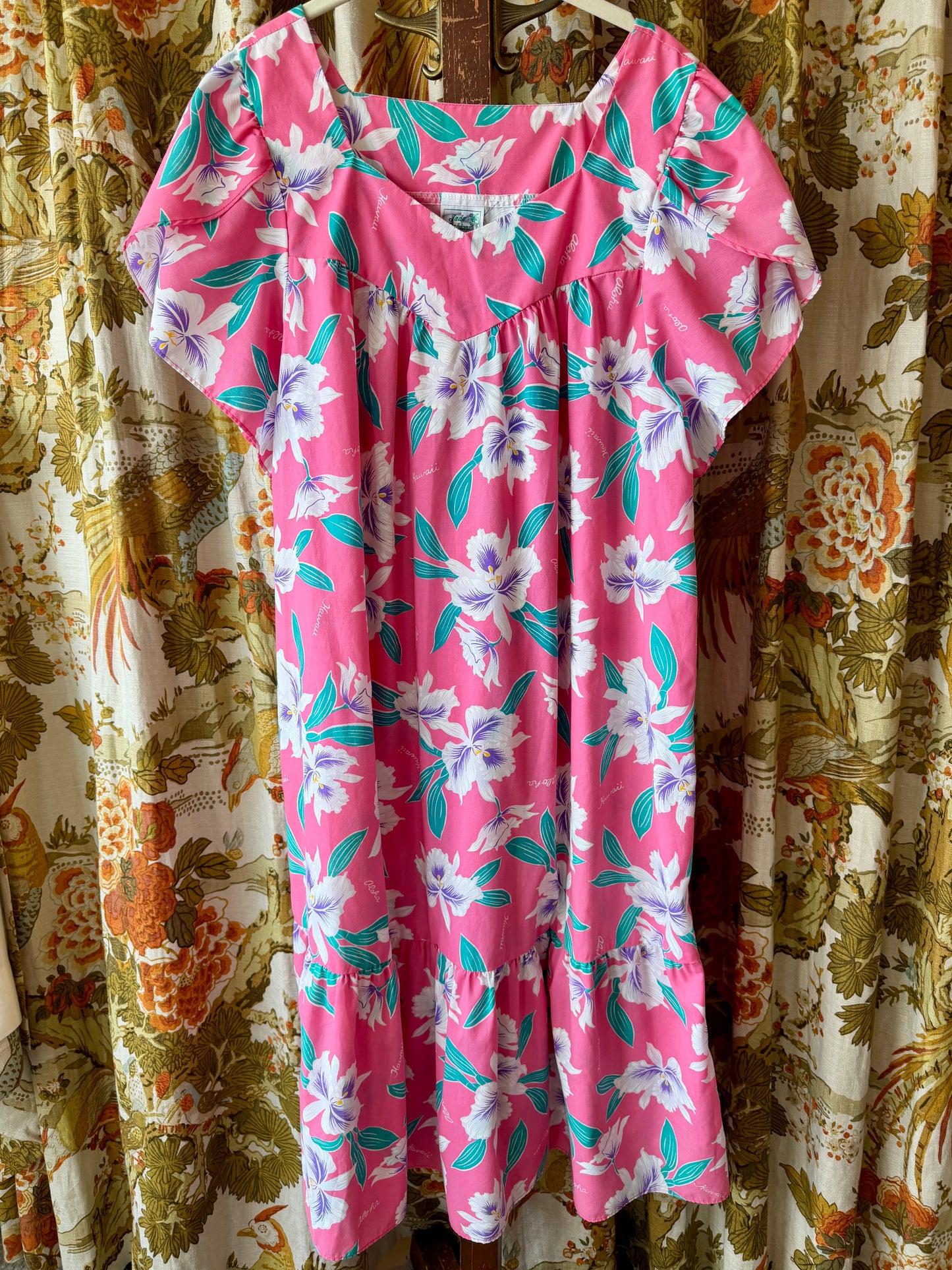 1980's/90's Pink Hawaiian Mumu Dress | Jade Fashions