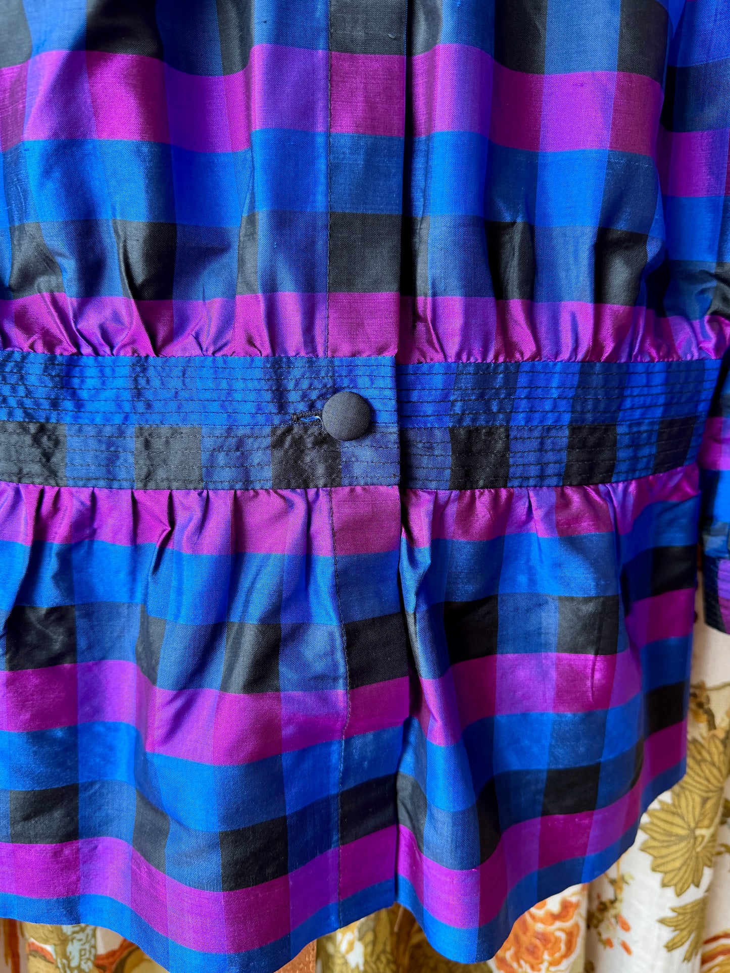 ~1990's Silk Stripe Button Front Blouse | Thai Silk