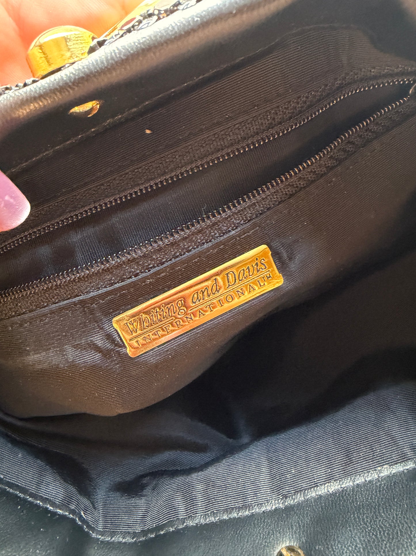 1980's Black Metal Mesh Gold Chain Strap Bag | Whiting & Davis