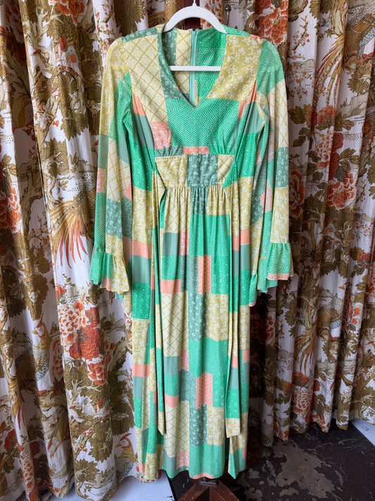 1970's "Patchwork" Angel Wing Dress
