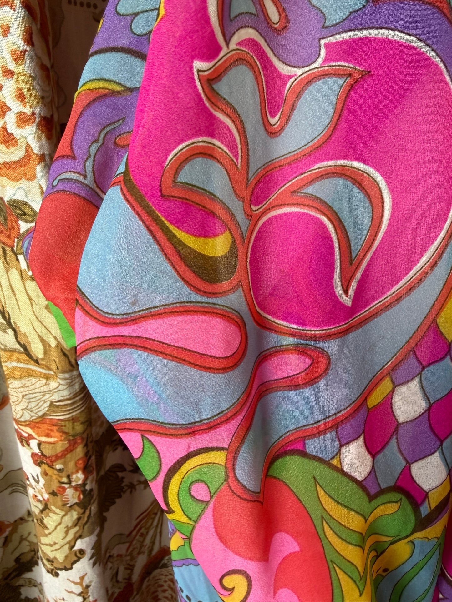 1960's Psychedelic Chiffon Caftan AS IS