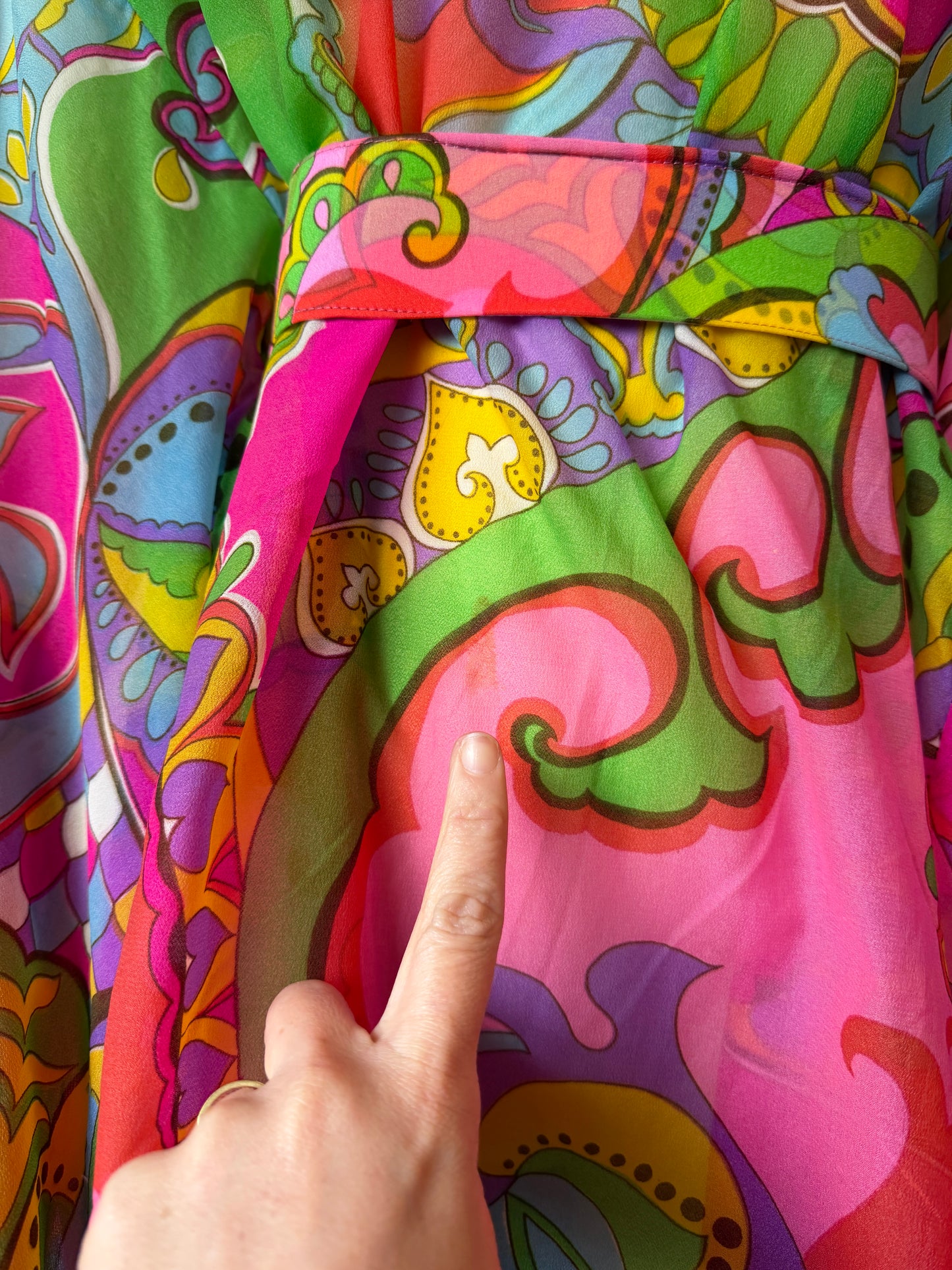 1960's Psychedelic Chiffon Caftan AS IS