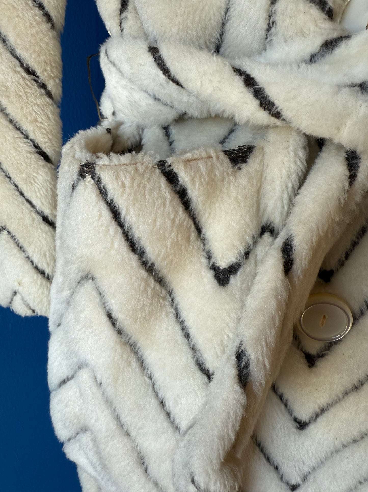 1970's Faux Fur Chevron Coat